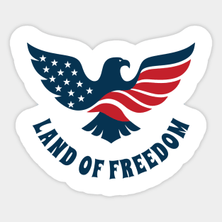 Land of freedom, soaring eagle art Sticker